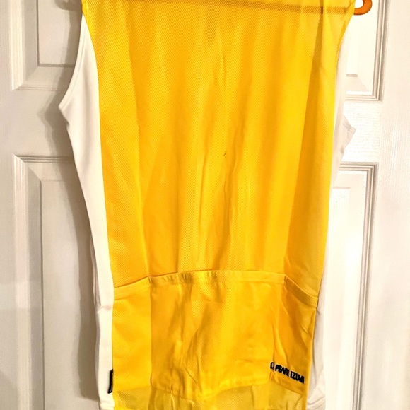 Unisex PEARL IZUMI Cycling Jersey. Sz Large. Sleeveless. Yellow/White. Zipper - Picture 5 of 7